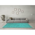 thumbnail image 3 of Ahgly Company Machine Washable Indoor Rectangle Oriental Turquoise Blue Industrial Area Rugs, 7' x 9', 3 of 4