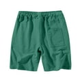 thumbnail image 3 of Mgmyaa Mens Cotton Knit Athletic Gym Shorts Drawstring Elastic Waist Work Out Jogger Shorts Green L, 3 of 5