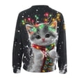 thumbnail image 4 of Craaazy Christmas Shirts for Women Long Sleeve Crewneck Christmas Sweatshirt Xmas Cat Print Tunic Tops Gifts for Women, 4 of 4