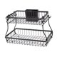 thumbnail image 5 of Cesta de almacenamiento para encimera, 2 cestas de frutas, desmontable, multiusos, resistente, para pan y refrigerios. Negro, 5 of 8