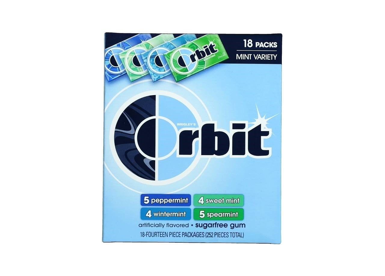 Orbit SugarFree Gum Mint Variety Pack, 14 Piece Packs, 18 Ct