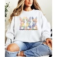 thumbnail image 6 of Ink Printed Image NOT a Quilt Patch - 3 Bunnies Easter Patchwork Pullover White Sweatshirt Adult X-Large, 6 of 7