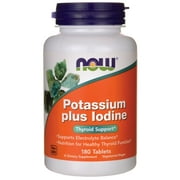 NOW Supplements, Potassium plus Iodine, Supports Electrolyte Balance*, Thyroid Support*, 180 Tablets