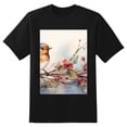 thumbnail image 2 of Plus Size Shirt for Women Black Tops for Women Oversized Short Sleeves Shirt for Women Watercolor Red-Browed Bird 10 T Shirt Crewneck Shirt for Women L, 2 of 5