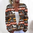 thumbnail image 2 of DDAPJ pyju Ugly Christmas Sweater for Women Lightweight Cardigan Sweaters Funny Xmas Print Open Front Button Down Knitted Outwear Coat Sales Today Clearance Multicolor XL, 2 of 6