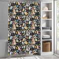 thumbnail image 6 of Happy Easter Small Stall Shower Curtain, Waterproof Shower Curtains for Bathroom, Spring Watercolor Rabbits Eggs Flower Black Washable Fabric Bath Curtain for Bathtub with Hooks 36x72 Inches, 6 of 9