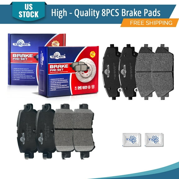 YXPCARS 8PCS Brake Pads(D1728 D1624), Front & Rear Ceramic Pads for Mazda CX-3 2016-2018 All Models