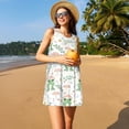 thumbnail image 3 of Naloa Frog and Mushrooms Print Women's Summer Spring Casual Beach Sundress,Vacation Sleeveless Tank Crewneck Loose Dresses, 3 of 7