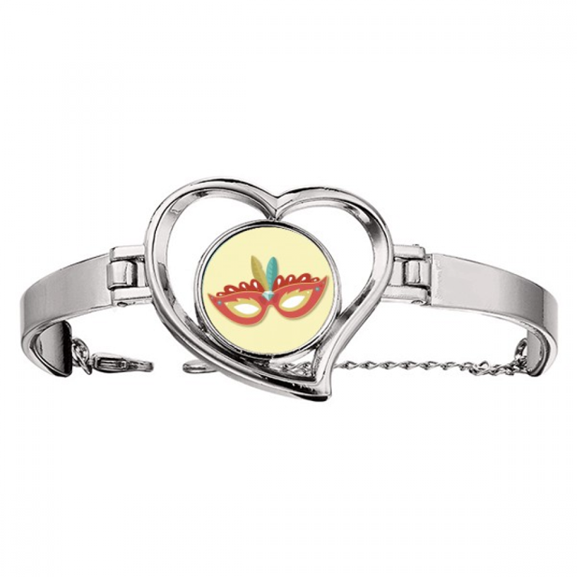 Mascara naranja Feliz Carnaval de Venecia Pulsera pulsera de joyería en forma de corazón Unbranded M
