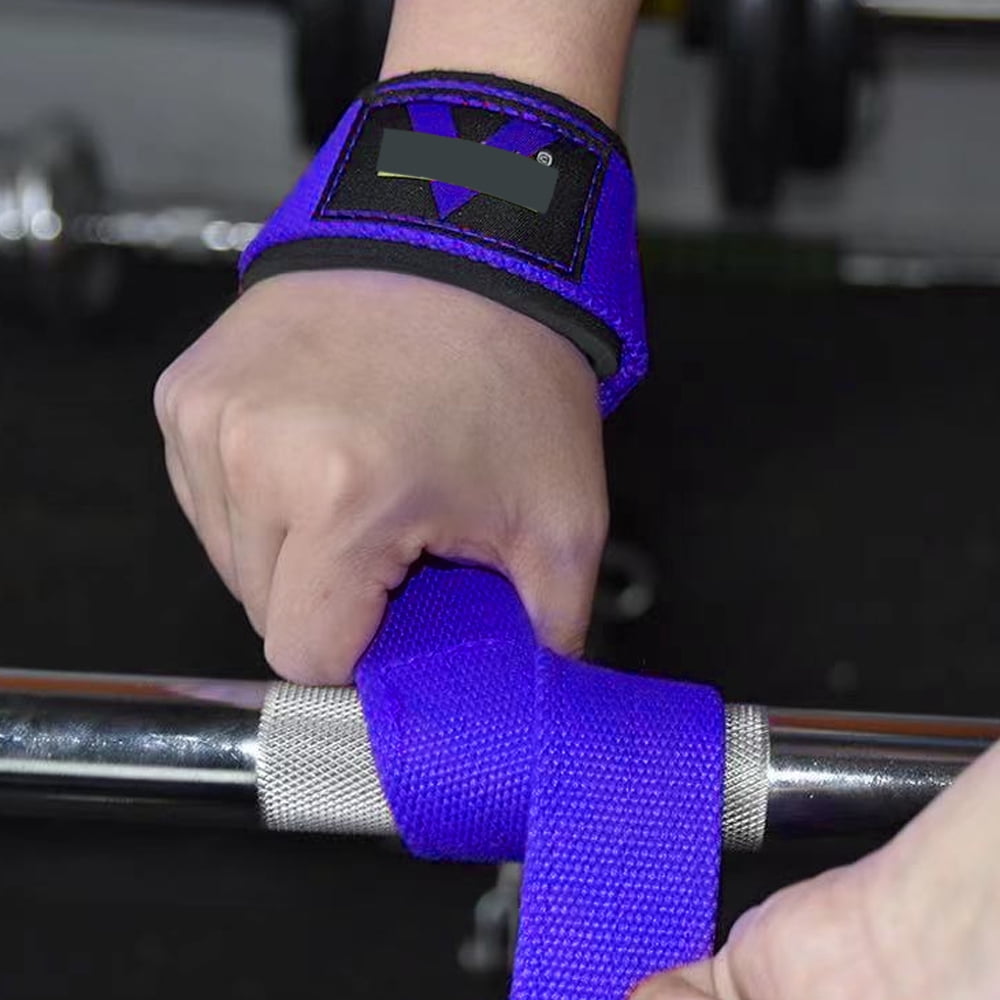 Lifting Straps - Wrist Support Wraps - for Powerlifting, Bodybuilding, Gym Workout-blue