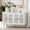 4 doors-White, variant on HLR 31.4" Accent Cabinet, 2 Doors Sideboards and Buffets Cabinet with Storage for Living Room, Brown