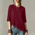 thumbnail image 2 of Womens Basic Tshirts Loose Fit Tee for Women Short Elbow Sleeve Lace Spandex Summer Fall Shirt 2026, 2 of 9
