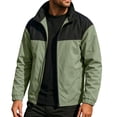 thumbnail image 2 of qelini Jackets for Men Windbreaker Big and Tall Long Sleeve Zipper Shirt Outdoor Hiking Collar Pocket Color Block Waterproof Jacket, 2 of 7