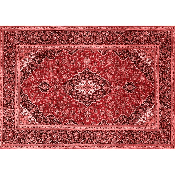 Ahgly Company Indoor Rectangle Medallion Red Traditional Area Rugs, 4' x 6'