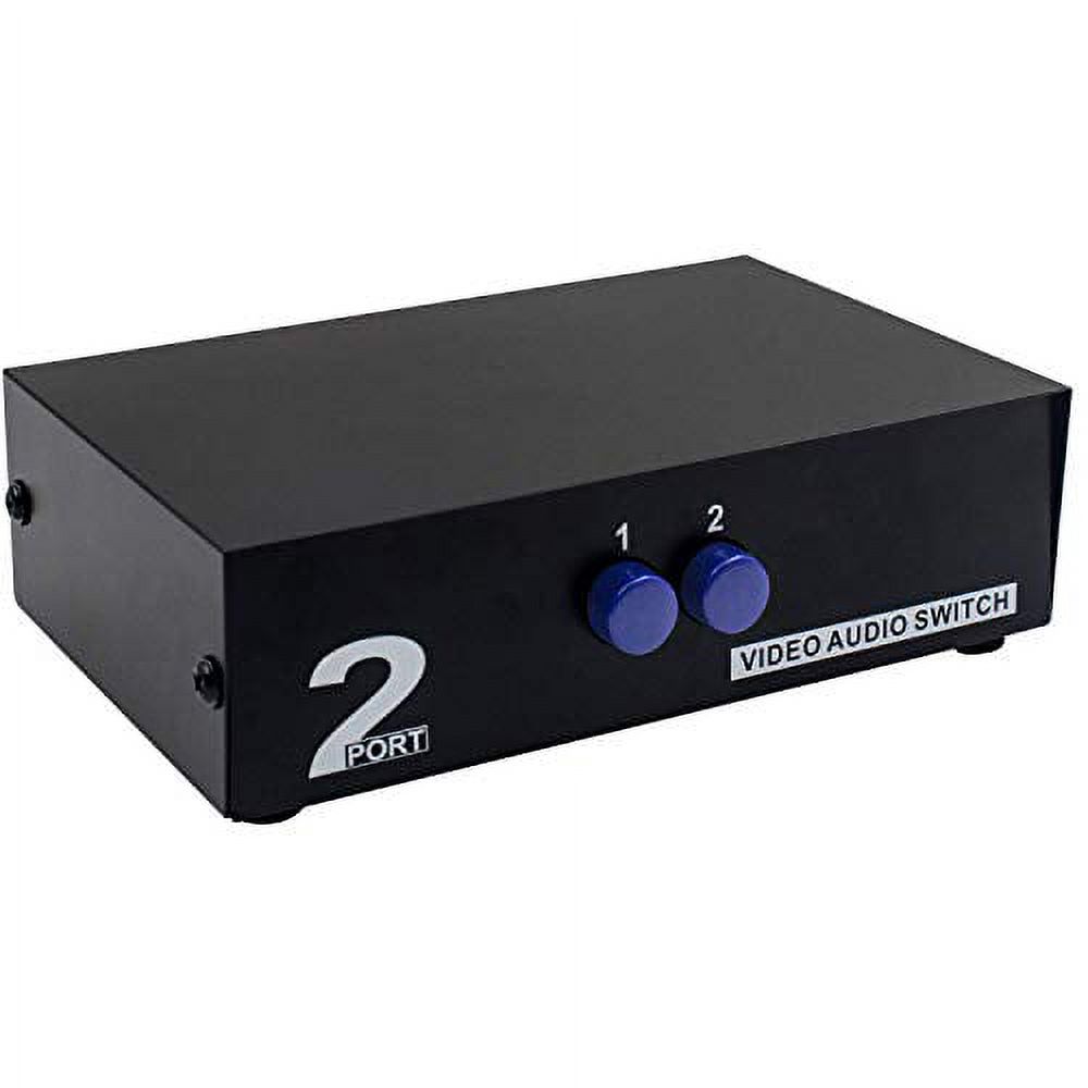 Duttek RCA Switch Box, 2 Port AV Switch Box, AV Selector Switch 2 in 1 Out Composite Video L/R Audio RCA Selector Box AV Switch Box Component RCA Switcher for DVD STB Game Consoles - image 2 of 3