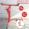 thumbnail image 2 of Drywall Lift 11FT Heavy Duty Drywall Panel Hoist Professional Jack Lifter Sturdy Rolling Lockable Caster Wheels Lifter Construction Tool, 150LB Capacity, Red, 2 of 8