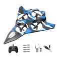 thumbnail image 3 of Avión de control remoto para exteriores, juguete volador con giro de 360 degree, 2 velocidades, ajustable y fijo. Azul con 2 pilas, 3 of 8