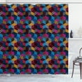thumbnail image 1 of Ambesonne Geometric Shower Curtain, 3D Cube Stripes Style, 69"Wx84"L, Multicolor, 1 of 2