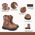 thumbnail image 3 of Meckior Toddler Girls Boys Combat Ankle Boots Little Kid Waterproof Outdoor Chelsea Fall Booties Leather Comfort Shoes, 3 of 7