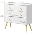thumbnail image 3 of HOMCOM Commode à 3 Tiroirs, Commode avec Pattes en Bois, Blanc, 3 of 10