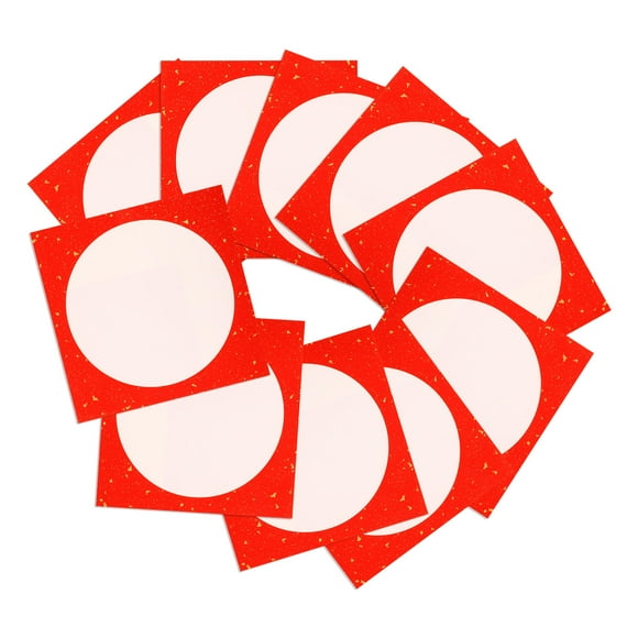 WASHWEPE 10 Sheets Decorative Calligraphy Paper for DIY Crafts Red Paper with Ink Infiltration