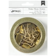 American Crafts Magnetic Office Tins 3.5"-Gold Binder Clips 12/Pkg, Pk 3