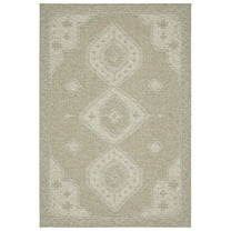 Oriental Weavers Tortuga Indoor/Outdoor Rug - TR08A - 9'10" x 12'10" - in Beige/ Black - Vintage Inspired, Water, Stain and Fade Resistant, Hose Clean, Patio, Outdoor Living Area Rug