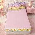 thumbnail image 4 of Manfei Gradient Blossom Zipper Twin Comforter Sets with Fitted Sheet and 2 Pillowcases,Spring Garden Zipper Bedding Set,Reversible, 4 of 7