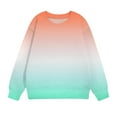 thumbnail image 7 of Teen Girls Sweatshirt Cute Gradient Printed Long Sleeves Sweatshirts Casual Crew Neck Fall Winter Pullover Tops Clothes Casual Comfy Fleece Jumper School Warm Girl Coat, 7 of 7