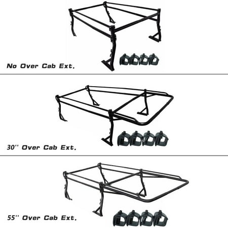 - AA-Racks Model X39-8Clamp Short Bed Truck Ladder Rack Side Bar with No Cab Ext. (8) Non-Drilling C-Clamps-Matte Black (X39-B(8Clamp)-BLK)