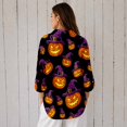 thumbnail image 2 of Nyfairy Plus Size Women's Halloween Print Long Sleeve Button Down Casual Shirt, 2 of 5
