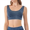 thumbnail image 1 of Chaleco Vaquero Ajustado y Corto para Mujer, Elástico, con Cuello Redondo, Tipo Jersey, Sujetador Deportivo, Camiseta Sin Mangas Azul Medio XXL, 1 of 9
