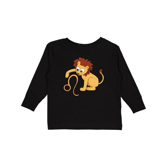 Inktastic Cute Leo the Lion Zodiac Sign Boys or Girls Long Sleeve Toddler T-Shirt