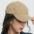 thumbnail image 4 of Unisex Peaked Hat Solid Color Vintage Long Brim Adjustable Buckle Ponytail Hole Breathable Sun Protection Anti-UV Women Men Baseball Hat Adult Headwear, 4 of 7