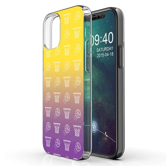 TalkingCase Slim Phone Case Compatible for Apple iPhone 12 Mini, Basketball Pattern Print, Lightweight,Flexible,Soft, USA