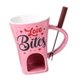 thumbnail image 1 of Taza para fondue de chocolate con tenedor, calentador de queso y mantequillera individual, ideal Rosa, 1 of 8