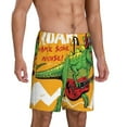 thumbnail image 2 of Wukai Cool Dinosaur Playing Guitar Men’s Short Pajama Pants With Pockets Soft Sleep Pj Shorts for Men-4X-Large, 2 of 6