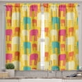 thumbnail image 2 of Ambesonne Animal Valance & Curtain, Colorful Doodle Animal, 55"x24", Multicolor, 2 of 7