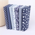 thumbnail image 2 of 7 Pcs Cotton Craft Fabric Bundle Assorted 7 Designs Square Fabric Bundles Sewing Square Patchwork Precut Fabric Scraps for DIY Quilting Applique Doll Dress Making, 9.84x9.84 Inch, Blue, 2 of 4