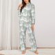thumbnail image 2 of Balery White Birds Conjunto de Pijama con Estampado para Mujer, Conjunto de Dos Piezas con Manga Larga, Ropa de Dormir Suave con Bolsillos, Pijamas Cómodos-Medium, 2 of 7
