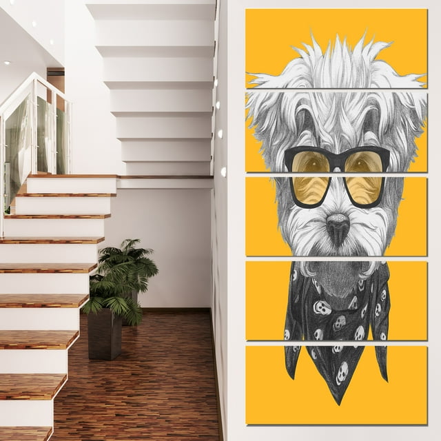 Maltese Poodle with Sunglasses - Animal Canvas Art Print