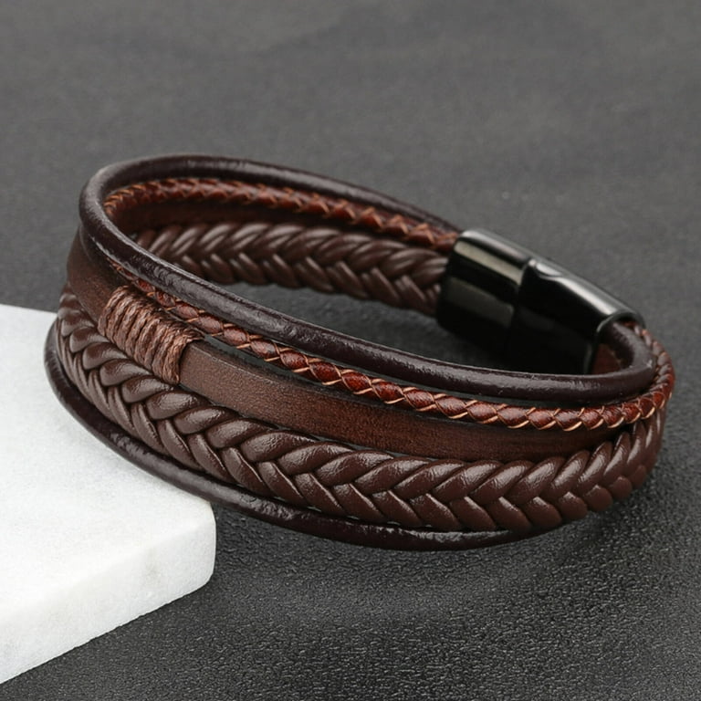 Designice Leather Bracelet,Casual Chic Men's Bracelets,Textured