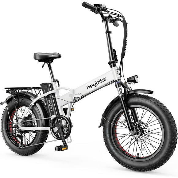 Heybike Mars Electric Bike Foldable 20" x 4.0 Fat Tire Electric Bicycle with 500W Motor, 48V 12.5AH Removable Battery and Dual Shock Absorber for Adults, Shimano 7-Speed