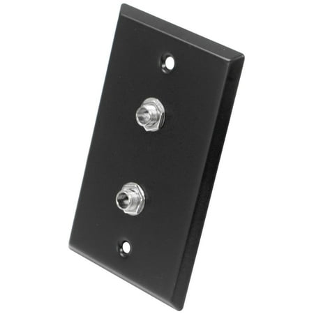 Stereo Wall Plate - Seismic Audio - Black Stainless Steel Wall Plate - Dual 1/4