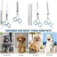 thumbnail image 3 of 6-in-1 Professional Pet Grooming Scissors Set - Sharp, Sturdy, and Precise Cutting, Bending, and Thinning Shears for Dog, Cat Hair Trimming and Styling - Includes Cutting, Bending, and Thinning Shears, 3 of 5