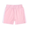 thumbnail image 3 of Kids Girls Short Sleeve Shorts Sports Suit Splicing Color Crew Neck 2-Piece Set 5-14Y, 3 of 7