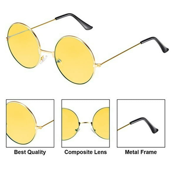 Vintage hombres mujeres gafas de sol retro redondo aleación marco gafas gafas de sol