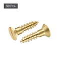 thumbnail image 3 of Uxcell M4 x 16mm Wood Screws Slotted Flat Head Brass Self-Tapping Screw 50 Pack, 3 of 5