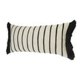thumbnail image 4 of Ox Bay Milan White/Black Striped Cotton Adult Decorative Lumbar Pillow, 4 of 8
