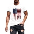 thumbnail image 2 of DPTALR Men's Independence Day American Flag T-Shirt,Short Sleeve Casual Graphic Tee,Red,Big Men's,Tall Men's XXXXXL,Young Men's Shirts, 2 of 5